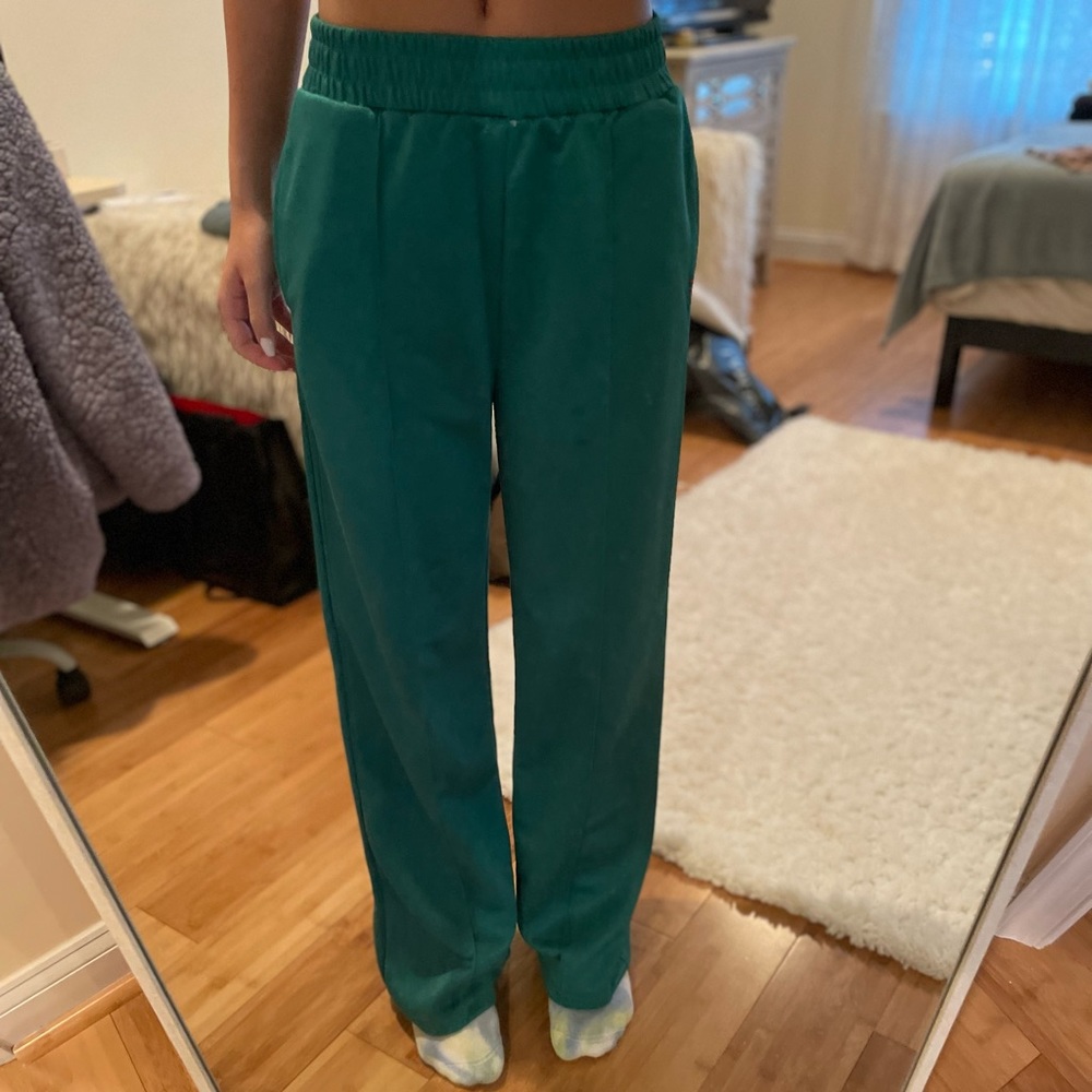 BDG urban outfitters dark green track pants small comfortable wide leg